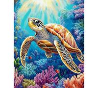 Tapis De Crochet À Point Noué Tortue Fantastiquekit De Broderie À Nouer Soi-Même Fait À La Main，Kits De Tapisserie Diy Pour Coussins Adultes，Grand Tapis À Crochet De Loquet，Motif Pré-Im 31x45in