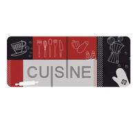 ID Mat Decor Cuisine Rouge Noir, Fibres Synthétiques Gris, 50 x 120