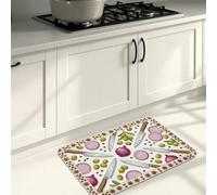 Tapis de cuisine à herbes culinaires pour sol, légumes colorés, rétro, doux, rembourré et lavable toute l'année, tapis décoratif pour éviers de cuisine, buanderie, salle de bain, 50,8 x 78,7 cm