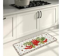 Tapis de cuisine à herbes culinaires pour sol, légumes colorés, rétro, doux, rembourré et lavable toute l'année, tapis décoratif pour éviers de cuisine, buanderie, salle de bain, 40,6 x 119,4 cm