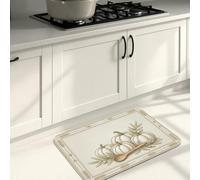 Tapis de cuisine à l'ail pour sol, tapis rustique doux lavable pour évier, buanderie, salle de bain, meuble-lavabo, 40,6 x 119,4 cm, beige
