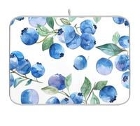 Tapis de cuisine à l'aquarelle aux myrtilles pour comptoir, tapis de séchage à vaisselle Jumbo 45,7 x 61 cm