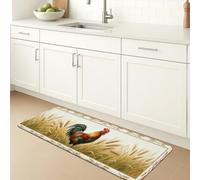 Tapis de cuisine à motif coq pour sol, rustique, ferme, panier de blé moisson, tapis lavable doux pour évier, buanderie, entrée, couloir, 50,8 x 78,7 cm
