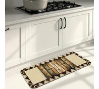 Tapis de cuisine à motif géométrique pour sol, motif rustique en zigzag et brique, tapis doux, confortable, lavable, pour éviers de cuisine, buanderie, salle de bain, 40,6 x 119,4 cm