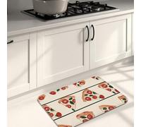 Tapis de cuisine à pizza pour sol, style italien vintage, doux, rembourré, confortable, lavable, antidérapant pour éviers de cuisine, buanderie, 40,6 x 61 cm