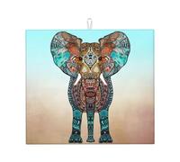 Tapis de cuisine absorbant à motif éléphant mignon, tapis d'évacuation de comptoir, adapté pour ranger couverts, couteaux et tasses