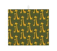 Tapis de cuisine absorbant à motif girafe de dessin animé, convient pour ranger couverts, couteaux et tasses