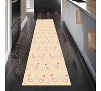 Tapis de Cuisine Animaux Flamingo Antidérapant et Lavable, Tapis de Couloir Long Mignon Arc en Ciel Devant Evier, Paillasson Absorbant avec Motif Enfant Etoiles Entrée et Salle de Bain 60x120 cm