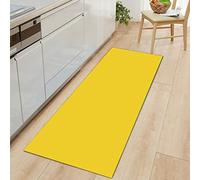 Tapis de cuisine anti-fatigue pour sol - Tapis rembourré en flanelle de couleur unie avec fond antidérapant en PVC pour évier, buanderie, entrée, bureau, maison (jaune, 40 x 60 cm)