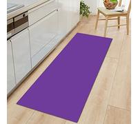 Tapis de cuisine anti-fatigue pour sol - Tapis rembourré en flanelle de couleur unie avec fond antidérapant en PVC pour évier, buanderie, entrée, bureau, maison (violet, 60 x 180 cm)