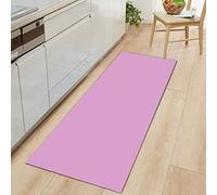 Tapis de cuisine anti-fatigue pour sol - Tapis rembourré en flanelle de couleur unie avec fond antidérapant en PVC pour évier, buanderie, entrée, bureau, maison (rose, 50 x 80 cm)