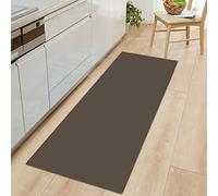Tapis de cuisine anti-fatigue pour sol - Tapis rembourré en flanelle de couleur unie avec fond antidérapant en PVC pour évier, buanderie, entrée, bureau, maison (marron, 60 x 180 cm)