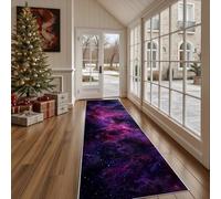 Tapis de Cuisine Antidérapant Science Fiction Galaxie Tapis de Couloir Long et Lavable Ciel étoilé Nébuleuse Paillasson Absorbant Abstrait Planète Entrée, Salle de Bain et Descente de Lit 60x240 cm