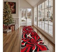Tapis de Cuisine Art Abstrait Spirale Tapis de Couloir Long Pop Art Coeur Devant Evier, Paillasson Absorbant avec Motif Moderne Fluide Entrée et Salle de Bain 60x120 cm