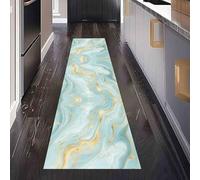Tapis de Cuisine Art Abstrait Texture de Marbre Tapis de Couloir Long Moderne Flots Devant Evier, Paillasson Absorbant avec Motif Tendance Moderne Fumée Entrée et Salle de Bain 60x120 cm