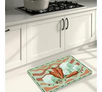 Tapis de cuisine artistique moderne pour sol, motif piment vert, tapis doux, confortable, lavable, décoration pour éviers, buanderie, salle de bain, 50,8 x 78,7 cm