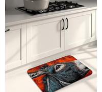 Tapis de cuisine artistique pour sol, portraits d'animaux colorés, doux, rembourrés, confortables, lavables et antidérapants pour cuisine, éviers, buanderie, salle de bain, 50,8 x 78,7 cm