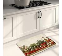 Tapis de cuisine artistique pour sol, style ferme vintage, doux, rembourré, confortable, lavable, antidérapant, pour éviers de cuisine, zones de cuisson, 50,8 x 78,7 cm
