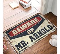 Tapis de cuisine « Beware of Mr. Arnold » - Tapis de bienvenue pour porte d'entrée et d'extérieur (65 x 90 cm)