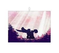 Tapis de cuisine blanc motif couple d'anges et d'amour, idéal pour la maison, idéal comme égouttoir à vaisselle, format GIF (grand format) : 45 x 61 cm