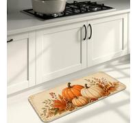 Tapis de cuisine citrouilles pour sol, feuille rustique, automne, baie, orange, confortable, tapis de sol épais lavable pour évier, buanderie, salle de bain, meuble-lavabo 50,8 x 78,7 cm