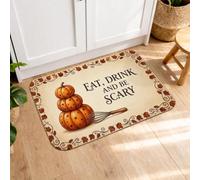 Tapis de cuisine citrouilles pour sol, moisson fantaisie, chat boo automne, orange, confortable, tapis de sol épais lavable pour évier, buanderie, salle de bain, couloir 50,8 x 78,7 cm