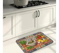 Tapis de cuisine coloré pour sol, tapis doux de style méditerranéen, coussin vif, confortable, lavable pour éviers de cuisine, buanderie, salle de bain, 40,6 x 61 cm