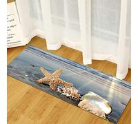 Tapis de Cuisine Coquillages de Plage et étoiles de mer Tapis de Couloir, Paillasson Intérieur Tapis, Tapis de Passage, PVC Imperméable, Antidérapant 40 x 100cm