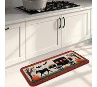 Tapis de cuisine d'automne pour sol, motif cheval rustique et calèche, tapis doux, rembourré, confortable, lavable, antidérapant, pour éviers, buanderie, salle de bain, 40,6 x 119,4 cm