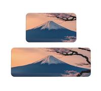 Tapis de cuisine de luxe imprimé paysage du mont Fuji japonais pour sol, buanderie, décoration d'intérieur