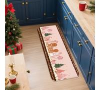 Tapis de cuisine de Noël en pain d'épices - Joli biscuit - Tapis doux et festif - Tapis rembourré confortable, lavable et antidérapant pour évier de cuisine, buanderie, salle de bain (40,6 x 119,4 cm)