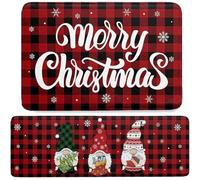Tapis de Cuisine de Noël Ensembles 2 Tapis Noël sur Le thème GNOME Non Glissant Les Cuisine Lavable Hiver Merry Decor pour Le Salon Style-2