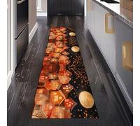 Tapis de Cuisine Décoratif Fantaisie Ville Tapis de Couloir Long et LavableCiel Étoilé Paillasson Dessin Animé Maison pour Entrée Intérieur 80x240 cm
