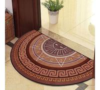 Tapis de cuisine demi-lune - Grand motif soleil marron - 100 x 180 cm - Tapis d'intérieur antidérapant et lavable