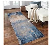 Tapis de Cuisine Devant Evier Bleu Moderne à Motif Classique 40 x 220 cm , Tapis Couloir Long Antidérapant Lavable , Tapis de Passage Absorbant pour Couloir Cuisine Entrée Bureau,Personnalisable