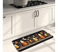 Tapis de cuisine d'Halloween pour sol, moisson d'automne - Tapis décoratif doux - Rembourré - Lavable - Antidérapant - Pour éviers de cuisine, buanderie et salle de bain - 40,6 x 119,4 cm