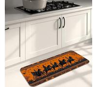 Tapis de cuisine d'Halloween pour sol, motif calèche effrayante et chevaux, rembourré, confortable, lavable, antidérapant pour cuisine, évier, buanderie, salle de bain, 40,6 x 119,4 cm
