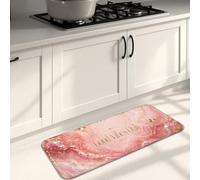 Tapis de cuisine doux motif papillon marbré pour sol, motif tourbillon doré pêche, tapis décoratif confortable, lavable pour éviers de cuisine, buanderie, salle de bain, 40,6 x 119,4 cm