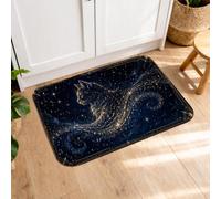 Tapis de cuisine doux pour sol, motif chat étoilé, coussin d'hiver, confortable, lavable, pour cuisine, évier, buanderie, salle de bain, 50,8 x 78,7 cm