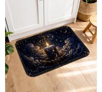 Tapis de cuisine doux pour sol, motif chat étoilé, coussin d'hiver, confortable, lavable, pour cuisine, évier, buanderie, salle de bain, 40,6 x 61 cm