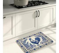 Tapis de cuisine doux pour sol, motif coq et fougère, coussin à ressort, confortable, lavable pour éviers de cuisine, buanderie, salle de bain, 50,8 x 78,7 cm