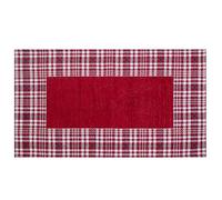 Tapis de cuisine écossaise Tartan dis. Oxford moderne doux chenille avec antidérapant, tapis de cuisine, entrée couleurs modernes, fabriqué en Italie (rouge, 50 x 80 cm)