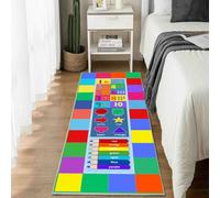 Tapis de Cuisine Éducation Numéro Antidérapant et Lavable, Tapis de Couloir Long Coloré Crayon de Couleur Devant Evier, Paillasson Absorbant Géométrique Forme Entrée et Salle de Bain 60x120 cm