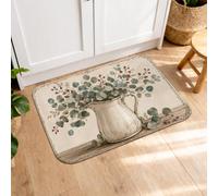 Tapis de cuisine en eucalyptus pour sol, ferme, rustique, pichet vert printanier, tapis doux et lavable pour évier, buanderie, salle de bain, meuble-lavabo, 50,8 x 78,7 cm