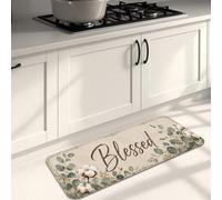 Tapis de cuisine en eucalyptus pour sol, rustique, pichet vert printanier béni - Tapis de cuisine doux lavable pour évier, buanderie, salle de bain, entrée, 40,6 x 119,4 cm