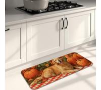 Tapis de cuisine en forme de chien pour sol, motif vintage rustique Golden Retriever, rembourré, confortable, lavable, antidérapant pour cuisine, évier, buanderie, salle de bain, 40,6 x 119,4 cm