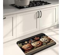 Tapis de cuisine en forme de citrouille - Moisson d'automne - Tapis doux - Tapis rembourré confortable, lavable et antidérapant pour cuisine, évier, buanderie, salle de bain (50,8 x 78,7 cm)