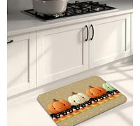 Tapis de cuisine en forme de citrouille pour sol, joli motif dessin animé, doux, rembourré, confortable, lavable, antidérapant pour éviers, buanderie, salle de bain, 40,6 x 61 cm
