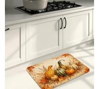 Tapis de cuisine en forme de citrouilles pour sol, moisson rustique, feuille de courge, orange automne, tapis d'évier de cuisine doux lavable pour évier, buanderie, entrée, couloir, 40,6 x 119,4 cm