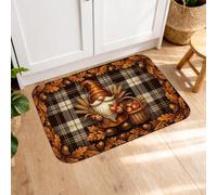 Tapis de cuisine en forme de citrouilles pour sol, moisson rustique, gland de maïs, orange automne, tapis de sol épais lavable et confortable pour évier, buanderie, entrée, couloir, 40,6 x 61 cm